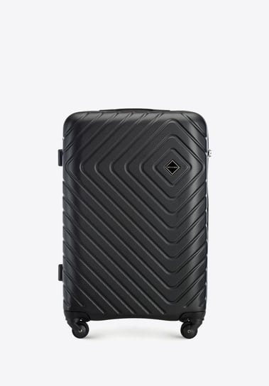 Średnia walizka z ABS-u z geometrycznym tłoczeniem czarna WITTCHEN