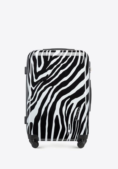 Średnia walizka z ABS-u z nadrukiem biało-czarna WITTCHEN