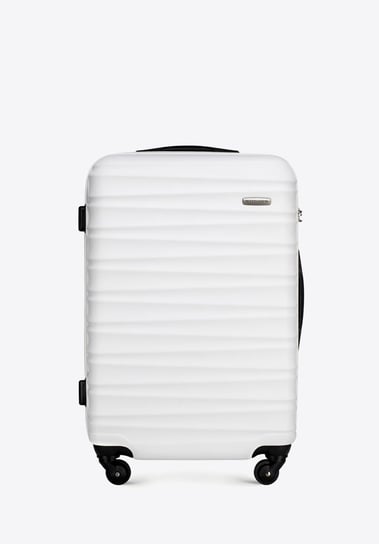 Średnia walizka z ABS-u z żebrowaniem biała WITTCHEN
