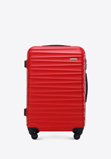 Średnia walizka z ABS-u z żebrowaniem czerwona WITTCHEN