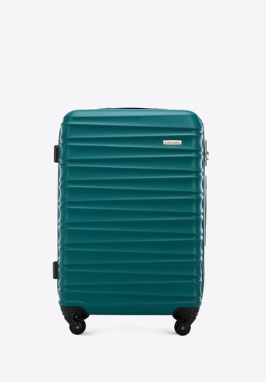 Średnia walizka z ABS-u z żebrowaniem zielona WITTCHEN