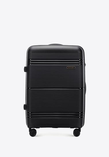 Średnia walizka z polipropylenu jednokolorowa czarna WITTCHEN