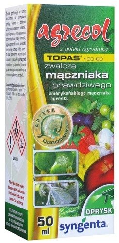 Środek grzybobójczy w formie koncentratu do sporządzania emulsji wodnej, o działaniu systemicznym, stosowany nalistnie zapobiegawczo i interwencyjnie w ochronie roślin sadowniczych przed chorobami Agrecol