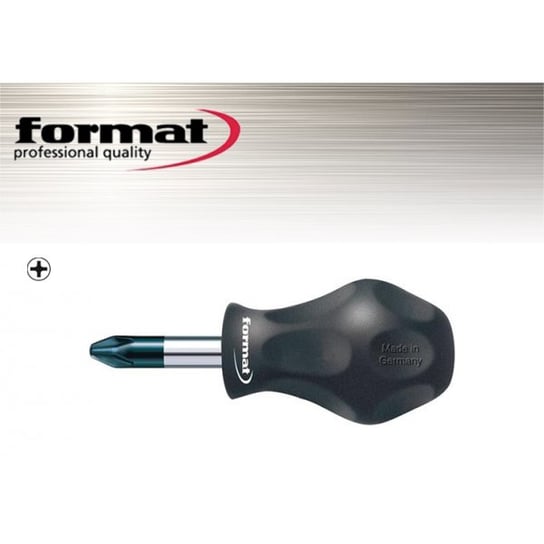 Śrubokręt krótki krzyżowy FORMAT, czarny, PH02 Format