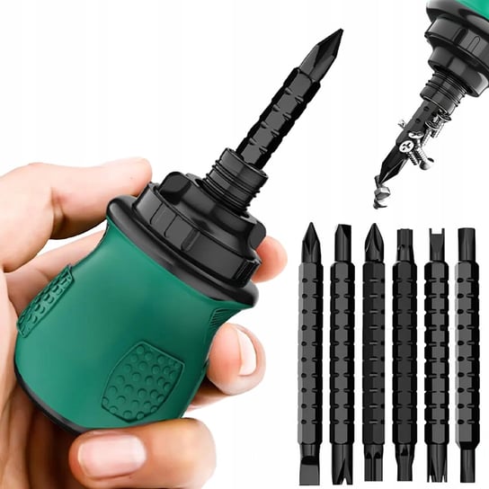 Śrubokręt z Grzechotką MULTI WKRĘTAK wielofunkcyjny Zestaw 12w1 BITY ...