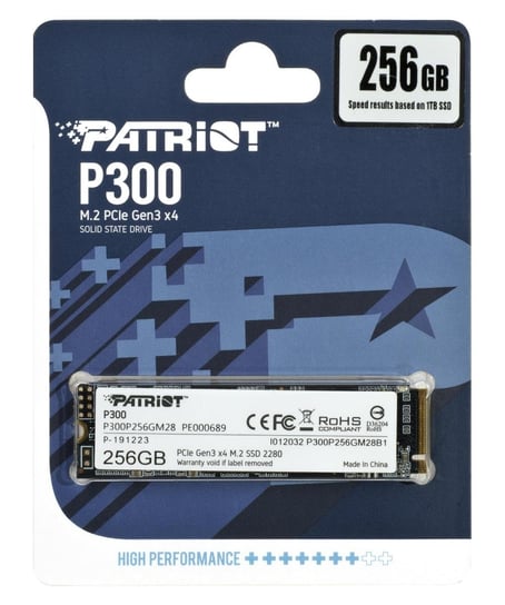 SSD Patriot P300 M.2 PCI-Ex4 NVMe 256GB 1,7GB/s Patriot