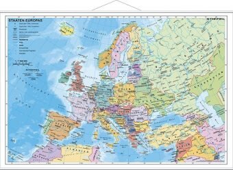 Staaten Europas, politisch 1 : 7 200 000. Wandkarte Kleinformat mit Metallstäben Stiefel Eurocart Gmbh
