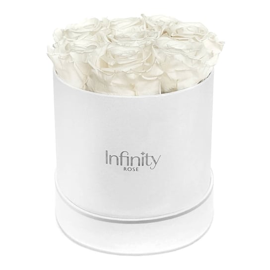 Stabilizowane Białe Wieczne Róże W Białym Dużym Flower Boxie Infinity Rose Silver Infinity Rose
