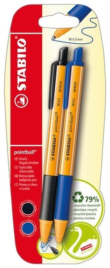 Stabilo, Długopisy pointball, niebieski i czarny Stabilo