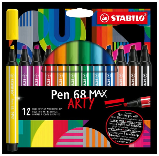 Stabilo, Flamaster Pen 68 MAX etui kartonowe 12 szt. ARTY Stabilo