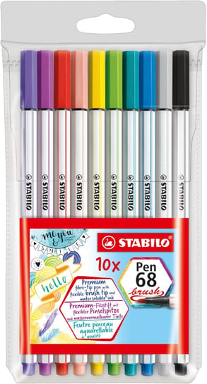 Stabilo, Flamastry Pen 68 brush, 10 sztuk Stabilo