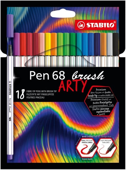 Stabilo, Flamastry Pen 68 brush Arty 18 kolorów STABILO Stabilo