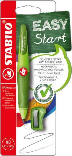 Stabilo, Ołówek 3,15 dla praworęcznych zielony + temperówka Stabilo Stabilo