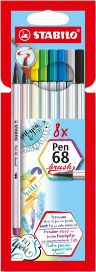 Stabilo, STABILO Pen 68 brush 8 szt. Stabilo