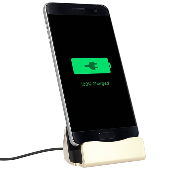 Stacja dokująca do ładowania i synchronizacji smartfona Złącze Micro USB — złote Avizar