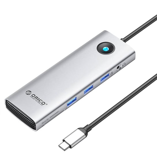 Stacja dokująca HUB 10w1 Orico USB-C, HDMI, 3xUSB, SD/TF, Audio (srebrna) Orico