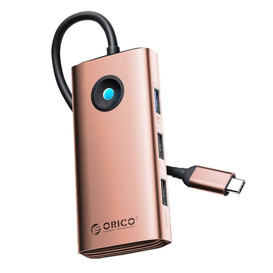 Stacja dokująca HUB 6w1 Orico USB-C, HDMI, 3xUSB (różowe złoto) Orico