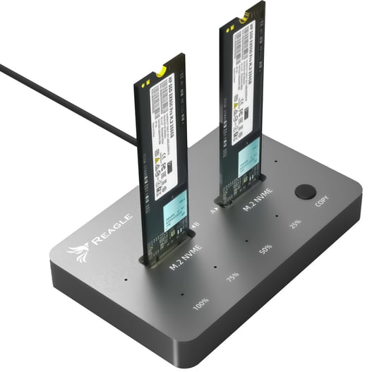 Stacja klonująca dysk SSD NVME PCIe M.2 USB-C 3.2 M2 Adapter do 4TB 10gbps Reagle