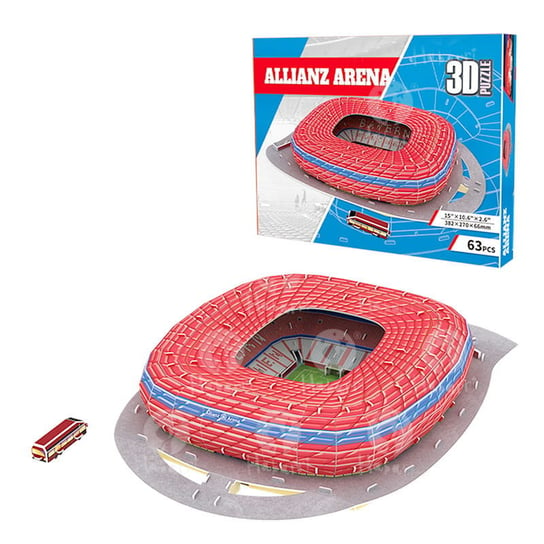 Stadion piłkarski - ALLIANZ ARENA - FC Bayern Monachium - Puzzle 3D 63 elementy HABARRI