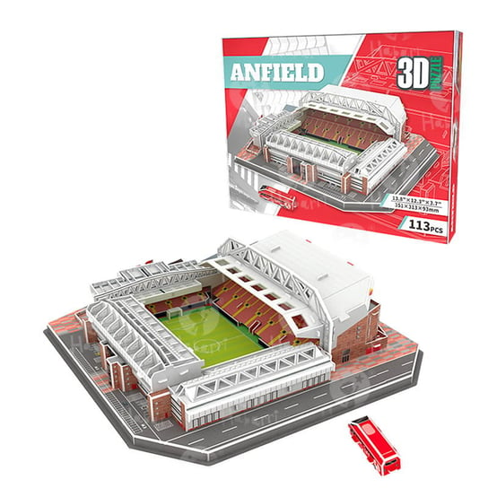 Stadion piłkarski - ANFIELD - FC Liverpool - Puzzle 3D 113 elementów HABARRI