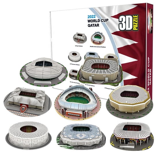 Stadion piłkarski FIFA 2022 - Mini stadiony 8 szt - puzzle 3D HABARRI