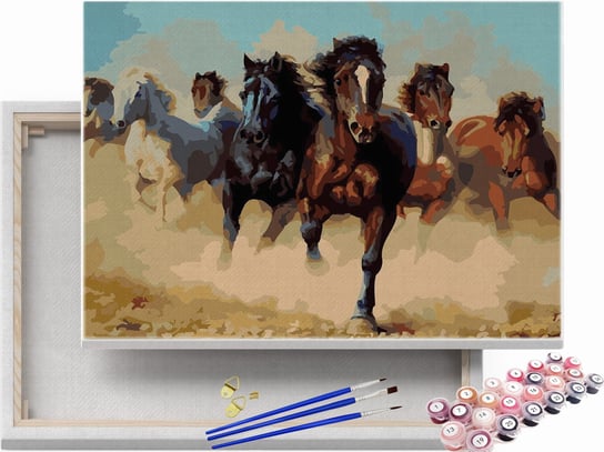 Stado galopujących koni - Malowanie po numerach Beliart