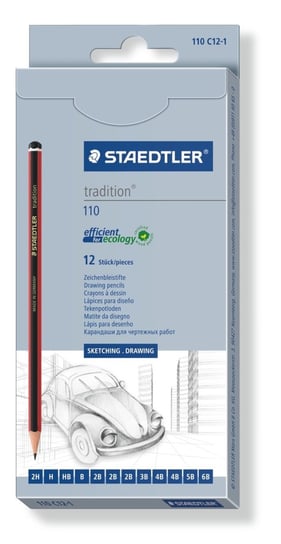Staedtler, Ołówek sześciokątny tradition, 6B do 2H, 12 szt. Staedtler