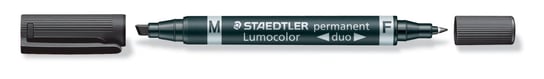 Staedtler, Pisak dwustronny Lumocolor Duo, czarny, wodoodporny, F, M ścięta końcówka Staedtler