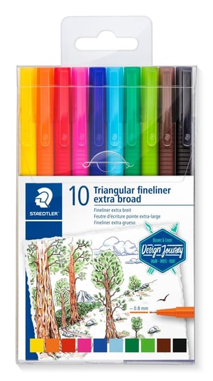 Staedtler, Pisak triplus broadliner, 0.8 mm, 10 kolorów Staedtler
