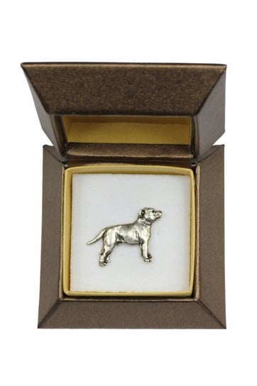 Staffordshire Bull Terrier posrebrzany pin pudełko Inna marka