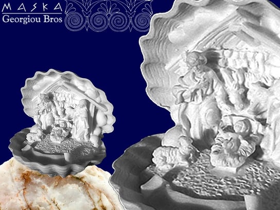 Stajenka w muszli -alabaster grecki MASKA