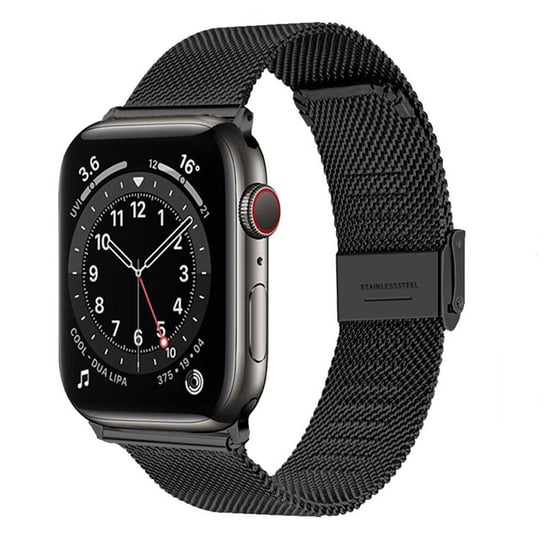 Stalowa bransoleta pasek do Apple Watch 7 41mm (Czarna) Strado