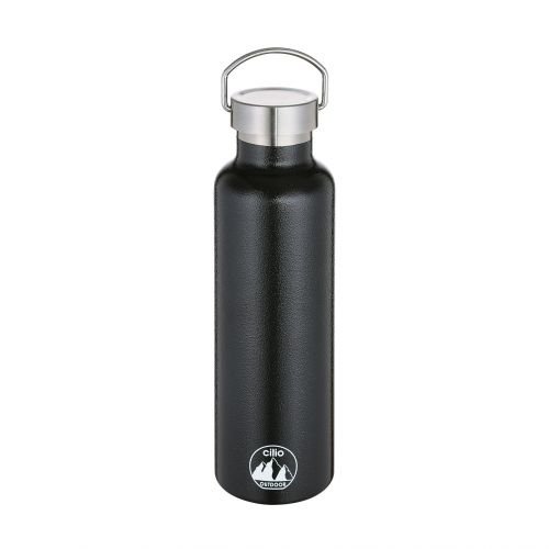 Stalowa butelka termiczna Cilio, 0,75 l, śred. 7,5 x 25 cm, czarna Cilio