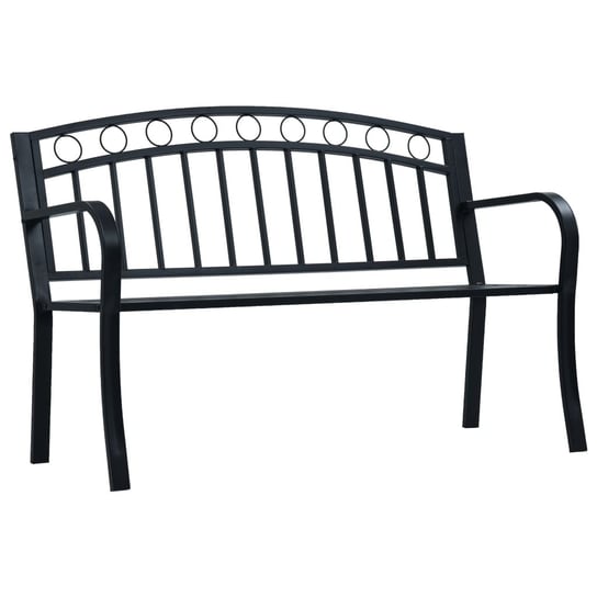 Stalowa ławka ogrodowa, czarna, 125x53x84 cm / AAALOE Inna marka