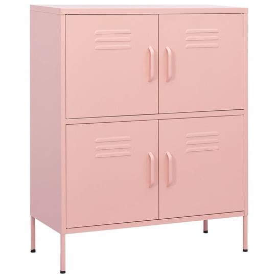 Stalowa szafka 80x35x101,5 cm, różowa Inna marka