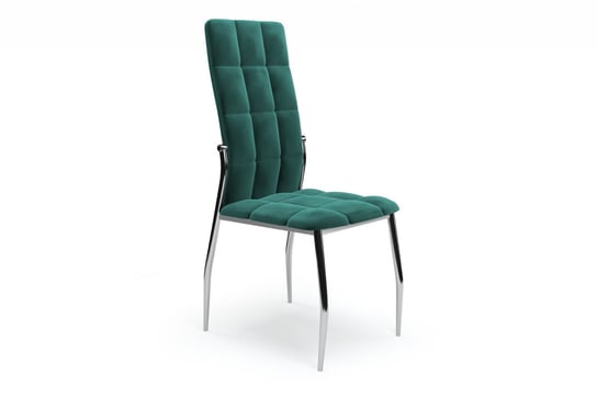 Stalowe krzesło tapicerowane glamour butelkowa zieleń CERIN Konsimo