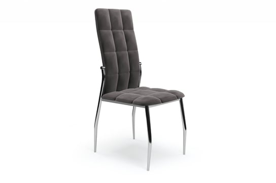 Stalowe krzesło tapicerowane glamour szare CERIN Konsimo