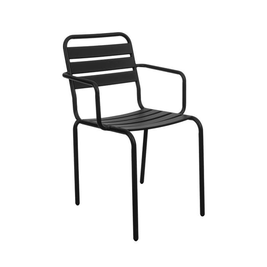 Stalowe Krzesło Z Podłokietnikami W Kolorze Czarnym Mirpol