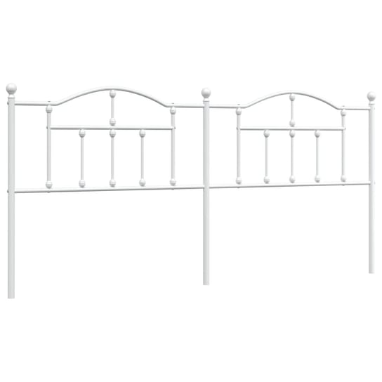 Stalowe wezgłowie łóżka, 206x3x97 cm, białe Inna marka