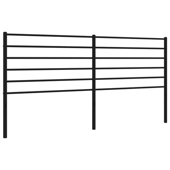 Stalowe wezgłowie łóżka, czarne, 187x3x90 cm Inna marka