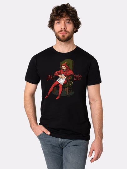 STAŃCZYK / JAK ŻYĆ? / koszulka męska / czarna Nadwyraz.com