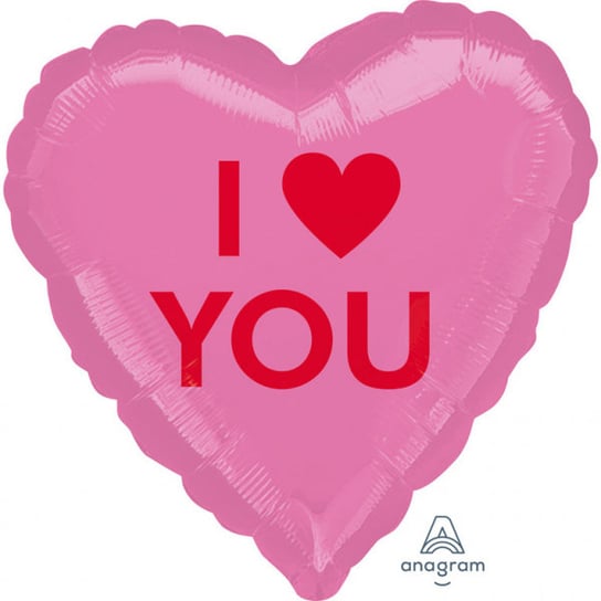 Standard "I Heart You Candy Heart" Foil Balloon Heart, S40, packed, 43cm AMSCAN