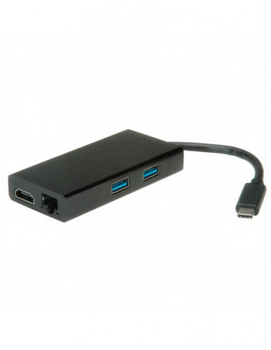 Standard Usb Typ C Stacja Dokująca 1X Hdmi + 2X Usb 3.2 Gen 1 + 1X Fast Etherne SECOMP