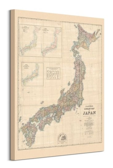 Stanfords Mapa Japonii 1879 - obraz na płótnie Pyramid International