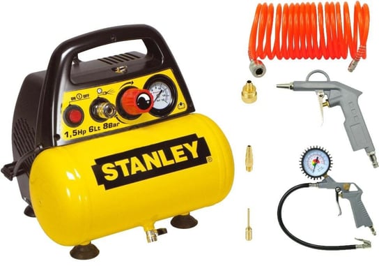 Stanley, Kompresor bezolejowy 6 l + Zestaw pneumatyczny Stanley