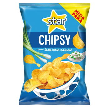Star Chipsy o smaku śmietana i cebula 220 g Star