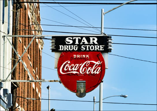 Star drug store sign in Galveston, Texas., Carol Highsmith - plakat 100x70 cm Galeria Plakatu