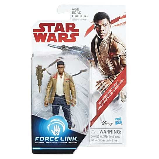 Star Wars, Force Link, figurka podstawowa Finn Resistance Fighter 10cm, C1503/C1505 Hasbro