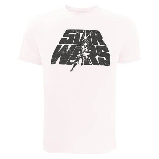 Star Wars Męska Bawełniana Koszulka Z Logo Retro (L / Ciepły Biały) Star Wars gwiezdne wojny