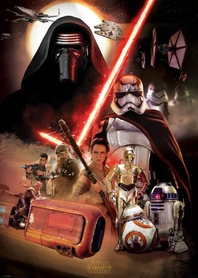 Star Wars The Force Awakens Obsada - plakat 100x140 cm Star Wars gwiezdne wojny
